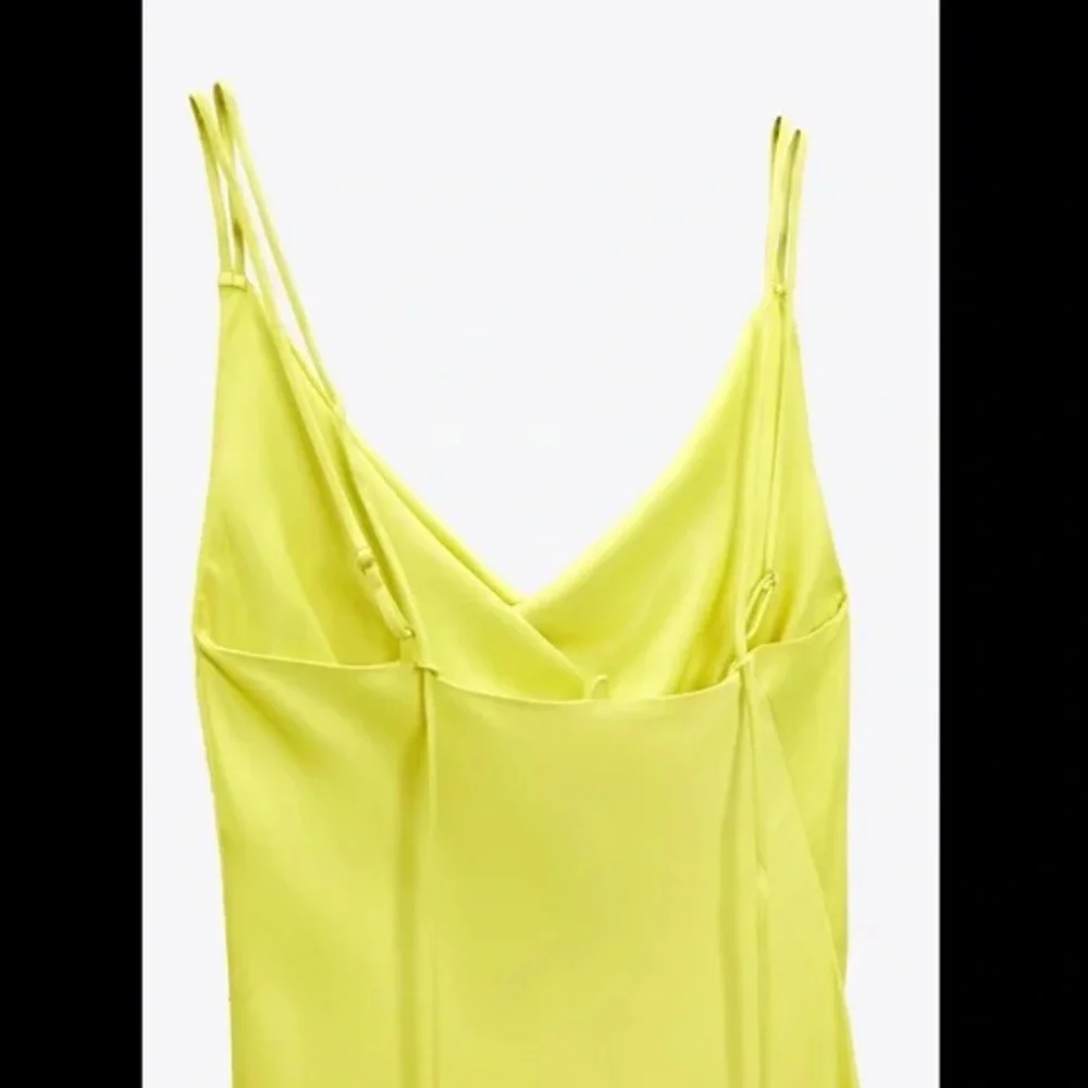 Zara Bright Yellow Midi Cowl Neck Dress - Picture 5 of 6